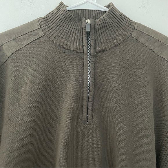 OSCAR DE LA RENTA Men’s Olive Green Quarter Zip Sweater - Picture 6 of 14